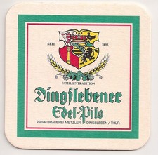 Privatbrauerei Metzler - alter Bierdeckel "Dingslebener Edel-Pils"
