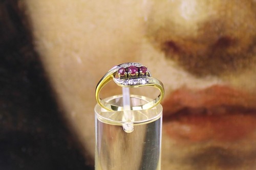 Rubin diamant goldring - rubin-diamant, aus