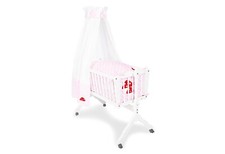 Pinolino 63969-7 Textile Ausstattung für Wiegen Kinderbett Glückspilz rosa PB6