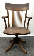 Amerikanischer Drehstuhl Officechair Art Deco Antik Massivholz höhenverstellbar