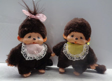 2 Vintage Stofftier Affen mit