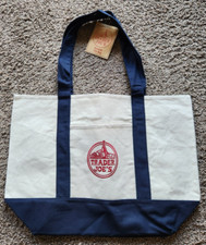 ?? Trader Joe’s Stofftasche – Blau-Weiß – Trendige Tote Bag aus den USA 