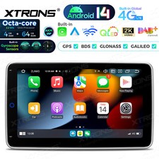 QLED 10,1" Drehbarer Android 14 Autoradio 1 DIN 8Kern 4G+64GB GPS Navi Gyroscope