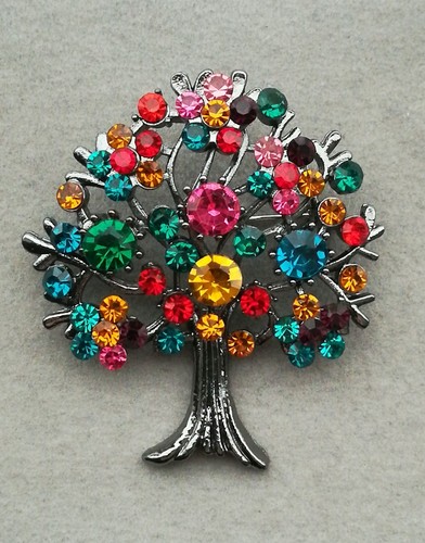 Baum brosche silber - baum,