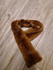  NERZ PELZ  STOLA SCHAL KRAGEN Weich 96 cm x 11 cm