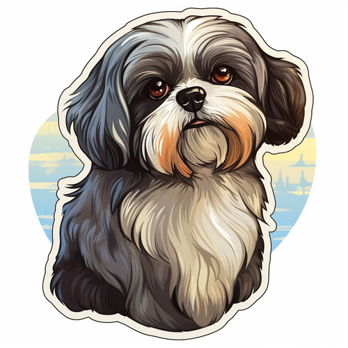 Shih tzu auto aufkleber - shih, 9x9