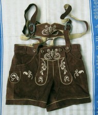 BESTICKTE BRAUNE LEDERHOSE -