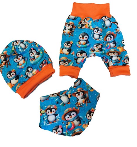3er set pumphose kurz - +, beanie
