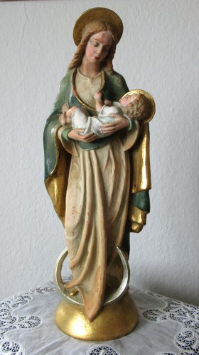 Alte skulptur madonna mit - -,