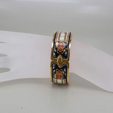 Michaela FREY Wille Klapparmreif "Scarab"  Stahl/24k Golddekor Feueremaille