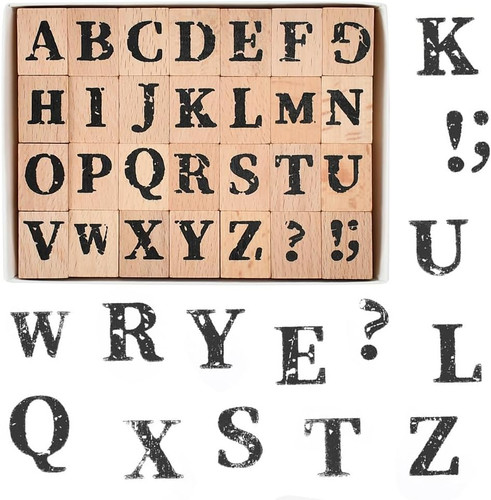 Holzstempel alphabet set für - set,