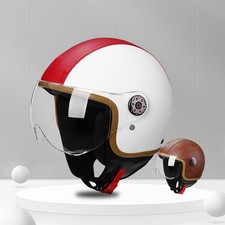Sturzhelm Motorradhelm Unisex Retro Halbschalenhelm Mit Klar Visier Für 55-62CM