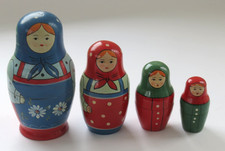 VINTAGE  BABUSCHKA MATROSCHKA STECK HOLZ PUPPE