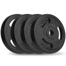 Hop-Sport 20 kg Hantelscheiben 4x5 kg 30/31mm Gripper Guss Gewichte Hanteln Set