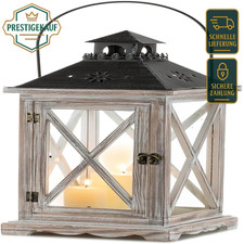 Rustikale Holzmetall Laterne | Hängendes Licht | Farmhouse Deko