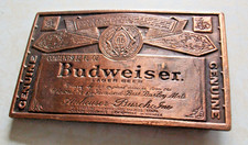 4# Original Budweiser Lager Bier Metall Gürtelschnalle Messing 