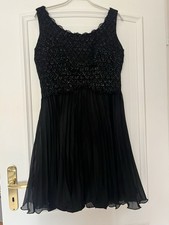 Kleid Plisseekleid schwarz mit