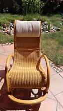 Rattan Schaukelstuhl , 2 Teile, hell braun w. NEU mit Polster für den Kopf