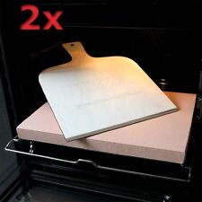 2x PIZZASTEIN / BROTBACKSTEIN 3-teiliges Set, Schamotte