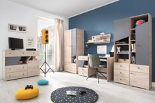 Jugendzimmer Kinderzimmer komplett DAVIS Set A Schrank Schreibtisch Regale 