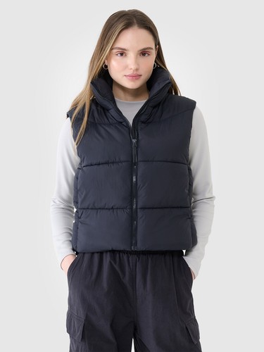 Damen cropped weste mit - weste,
