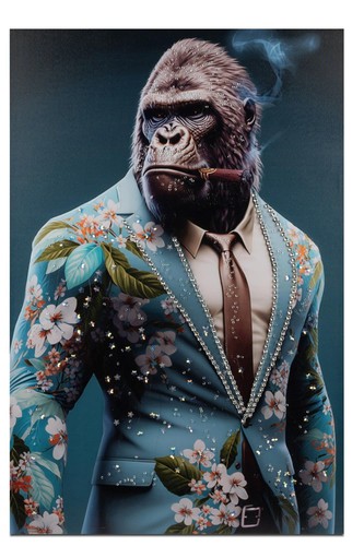 Wandbild gorilla anzug mit - anzug,