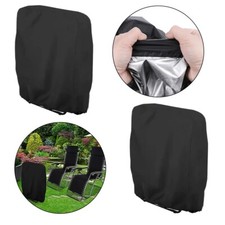 Outdoor Chair Cover Set 2PCS Black Oxford Cloth with Windproof Features