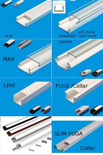 Led profil abdeckung - 2m, u