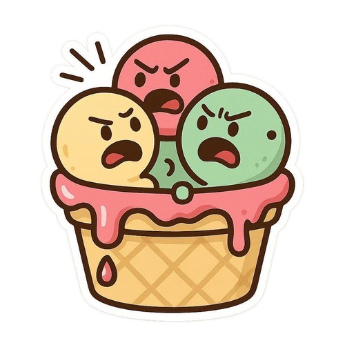 Lustiger eisbecher sticker - lustiger,