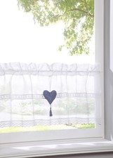 Scheibengardine mit Spitze Gr.3 H45/B90 Weiß Bistrogardine Küchen-Vorhang Neu*