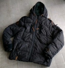 NAKETANO Herrenjacke Herren Winter Jacke mit Kapuze Braun Gr. L warm gefüttert