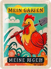 Retro Blechschild Mein Garten vintage lustige Sprüche Schilder 15x20cm