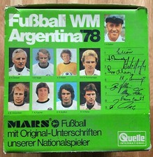 Autogrammball DFB Deutschland Spielerkader WM 1978 original signiert Lederball