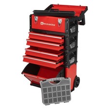 Werkzeugkönig® Werkzeugtrolley 4 Module Werkstattwagen Werkzeugkoffer leer