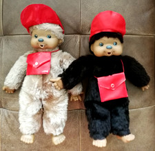 2 Vintage "DDR  Monchichi" sehr guter Zustand 37 & 36 cm