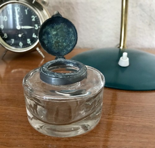 Antik tintenfass glas ehemals - glas,