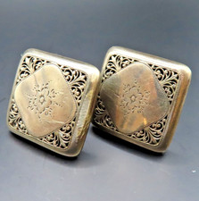 Original Jugendstil Manschettenknöpfe Silber 835 vergoldet groß fein antik ~1910