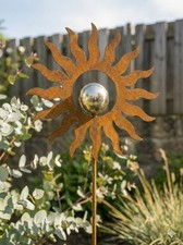 Gartenstecker rostige sonne - gartenstecker,