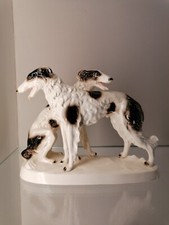Sitzendorf Porzellan Thüringen Figur Windhunde Porzellanfigur Antik Barsoi Tiere
