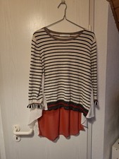 Oui Bluse Schwarz/ Blau Weis