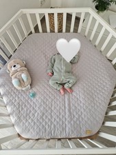 ROBA Laufgitter roba style 6-eckig Holz weiß mit Schutzeinlage und Rollen nwtg.