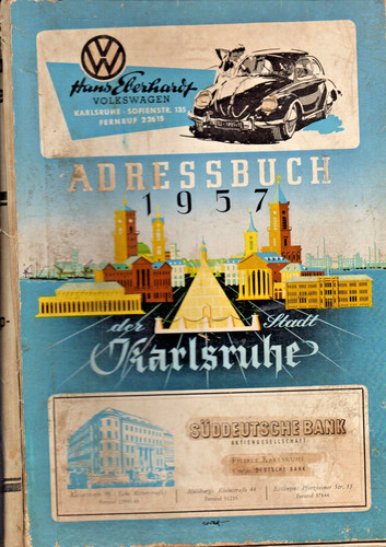 Adressbuch der stadt - adressbuch, karlsruhe