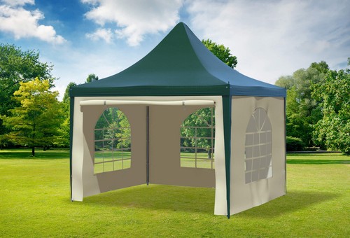 Gartenpavillon 3x3m pvc grün - 3x3m,