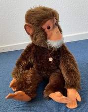 Hermann Teddy Affe Vintage 50 cm mit Original Brustschild – ca. 1960er