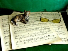  Vintage 8 alte Notenblätter Notenschrift Nostalgie 30 x 23cm