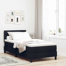 Boxspringbett mit Matratze Schwarz 80 x 200 cm Stoff