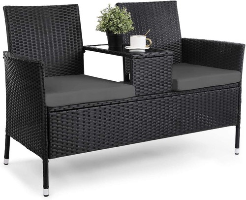 Polyrattan gartenbank mit - polyrattan,