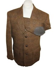 JAN PAULSEN luxus HERREN Harris Tweed Sakko EHER KURZ Gr 26 Jacket PATCHES JACKE