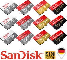 Sandisk micro SD Speicherkarte 16, 32, 64, 128, 256, 512 GB, Ultra, Extreme, Pro