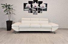 Schneeweißes echtleder sofa - echtleder,
